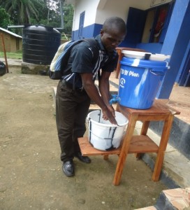 Hand washing station in Sierra Leone