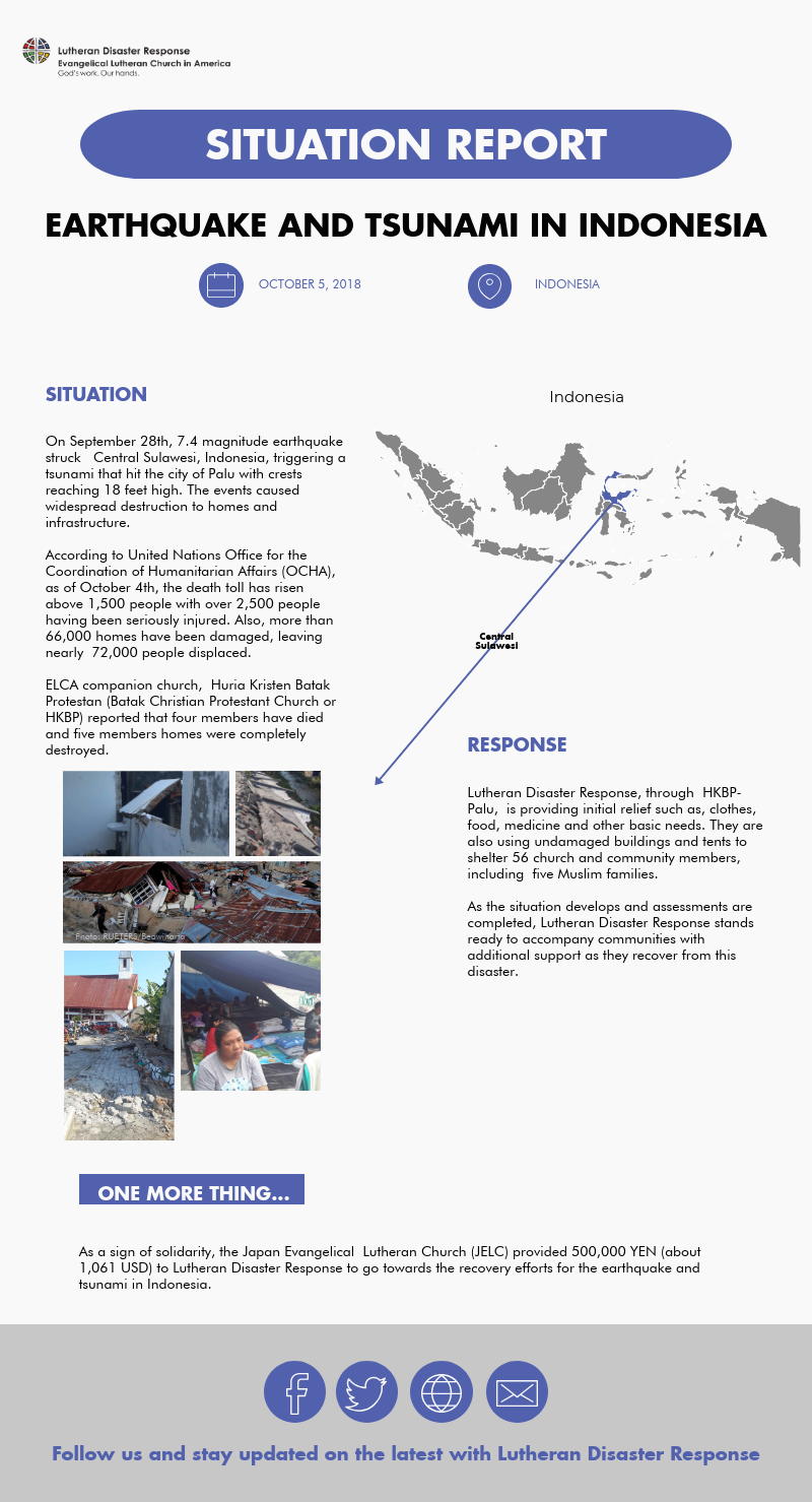 Update: Earthquake and Tsunami in Indonesia - Lutheran Disaster ...