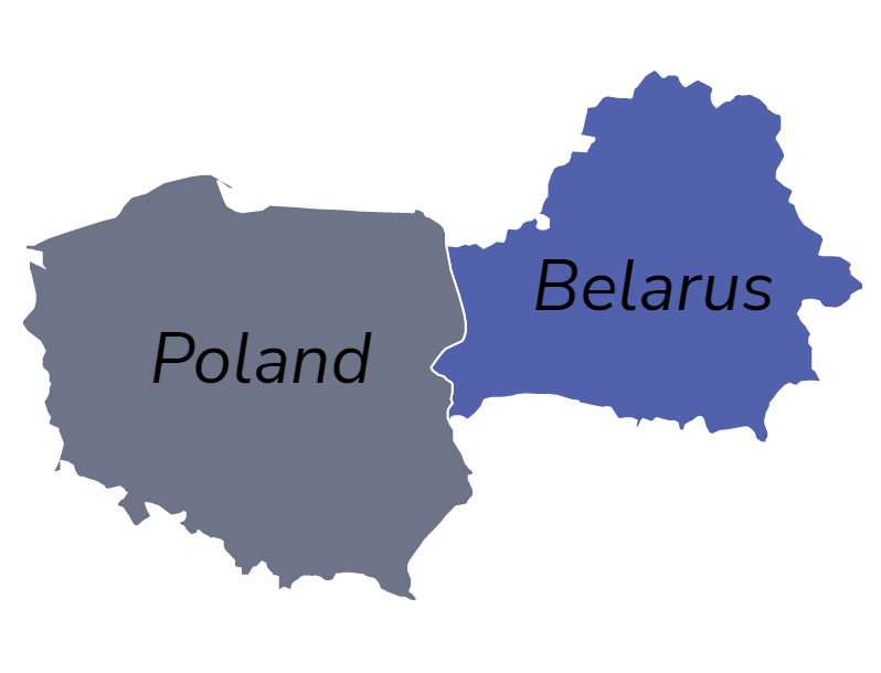 A map of Poland and Belarus