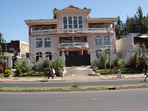 In Addis Ababa, a city of contrasts, expensive, one-family villas are near much humbler homes.