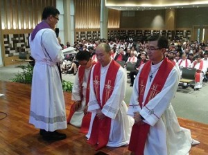 The Lutheran Church in Malaysia ordination of Marcus Leong, CK Lee and Peter Lee.