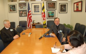 The Rev. Michael Wilker and Bishop of the ELCA Metropolitan Washington, D.C. Synod, the Rev. Richard Graham, meet with the office of Senator Barbara Mikulski