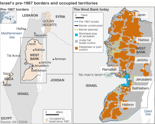 The West Bank then and now.