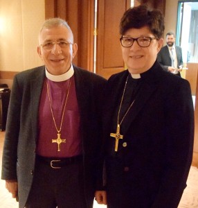 ELCJHL Bishop Younan and ELCA Presiding Bishop Eaton at the Atlanta Summit. Photo by Jessica Pollock-Kim/CMEP.