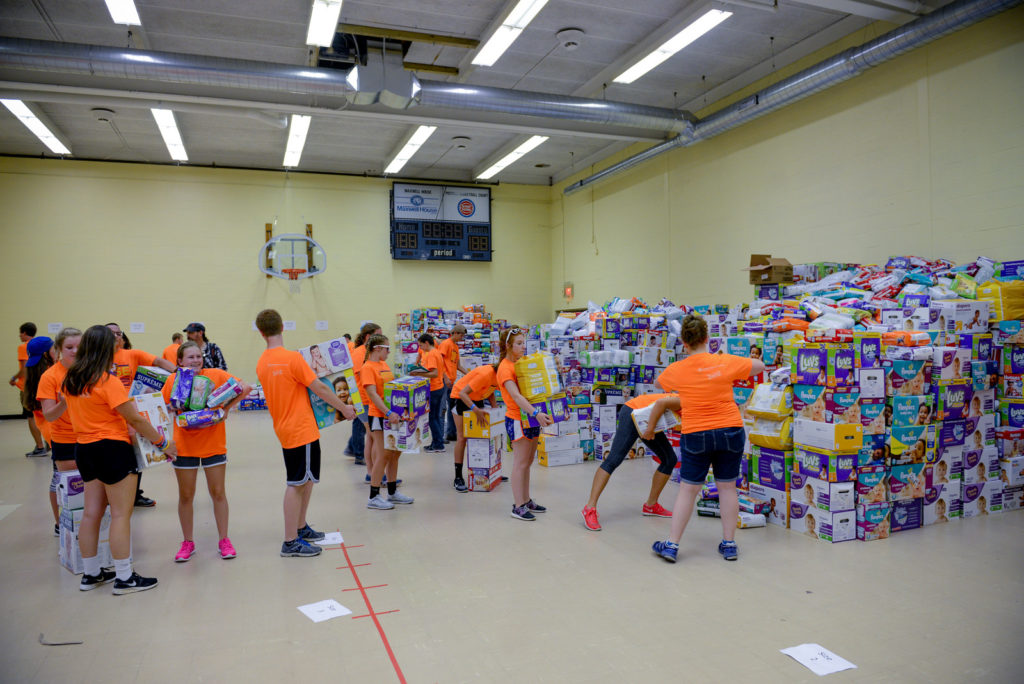 Rise Up - Youth Gathering - ELCA - 7/17/15 Diaper deliver at the 2015 Rise Up ELCA Youth Gathering on July 15, 2015 in Detroit, MI. Photo by Chris Ocken Copyright 2015 - http://www.ockenphotography.com/